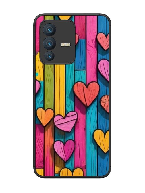 Rainbow Of Hearts Glossy Soft Edge Case for Vivo V23 (5G) Chachhi