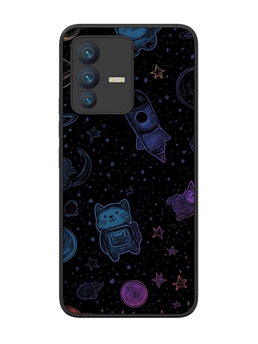 Cosmic Cat Chaos Glossy Soft Edge Case for Vivo V23 (5G) Chachhi