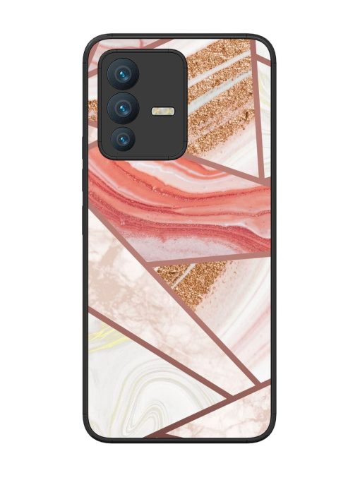 Rosy Mosaic Glossy Soft Edge Case for Vivo V23 (5G) Chachhi