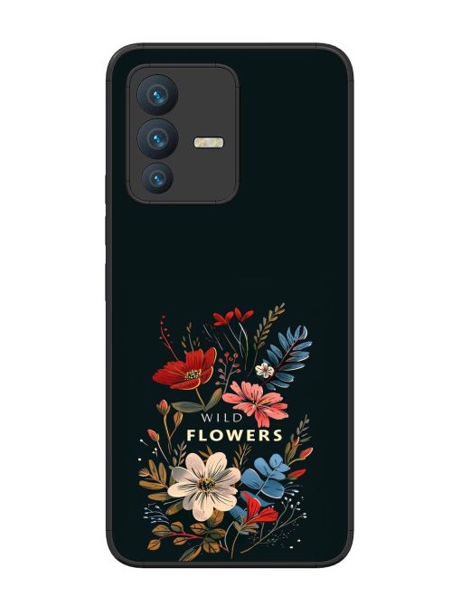 Dark Floral Glossy Soft Edge Case for Vivo V23 (5G) Chachhi