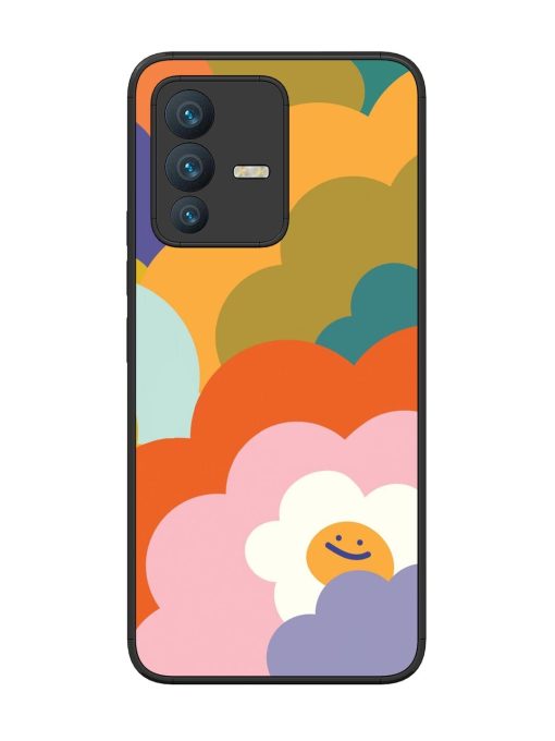 Happy Flower Power Glossy Soft Edge Case for Vivo V23 (5G) Chachhi