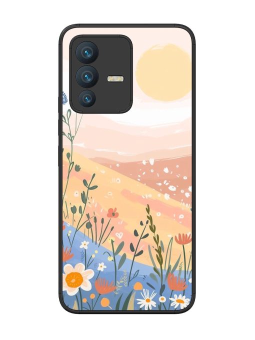 Golden Hour Blooms Glossy Soft Edge Case for Vivo V23 (5G) Chachhi