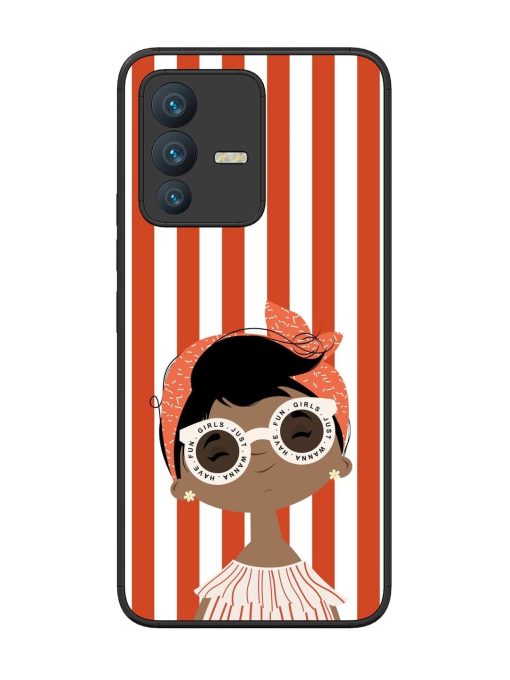 Girls Just Wanna Have Fun Glossy Soft Edge Case for Vivo V23 (5G) Chachhi