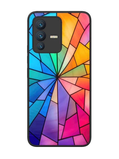 Stained Glass Kaleidoscope Of Colors Glossy Soft Edge Case for Vivo V23 (5G) Chachhi