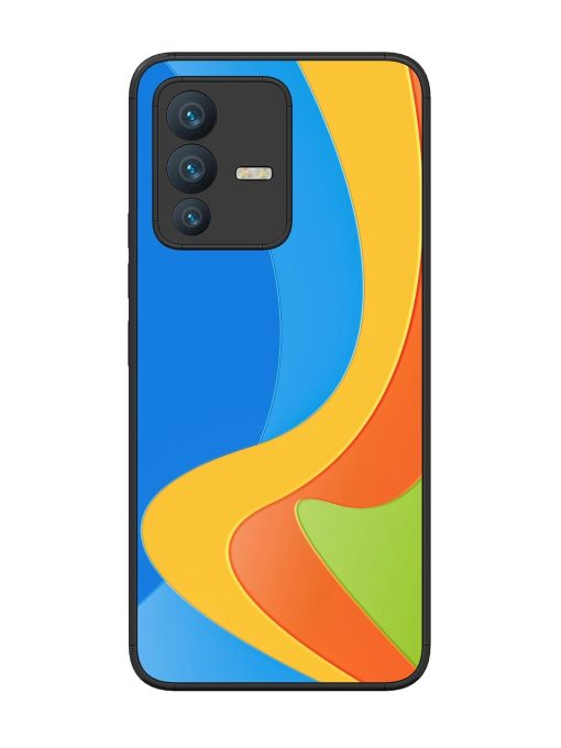 Curvy Color Cascade Glossy Soft Edge Case for Vivo V23 (5G) Chachhi