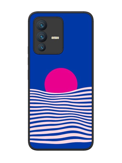 Pink Sunset Over Blue Waves Glossy Soft Edge Case for Vivo V23 (5G) Chachhi