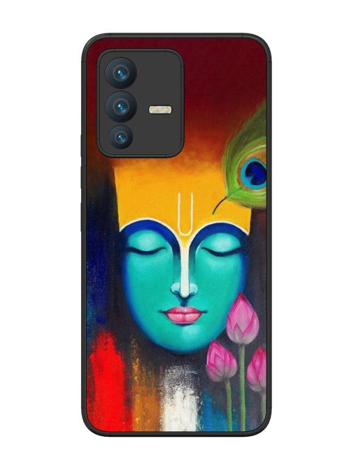 Divine Tranquility: The Face Of Krishna Glossy Soft Edge Case for Vivo V23 (5G) Chachhi