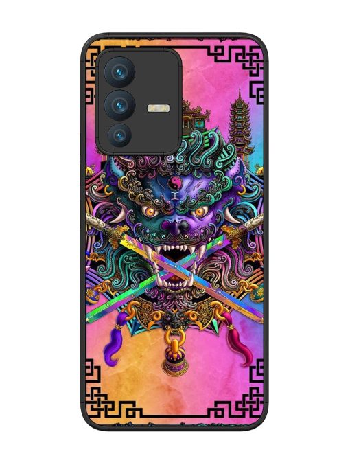 Psychedelic Fu Dog Tapestry Glossy Soft Edge Case for Vivo V23 (5G) Chachhi