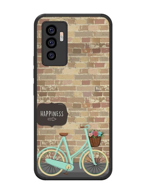 Pedaling Towards Happiness Glossy Soft Edge Case for Vivo V23E (5G)