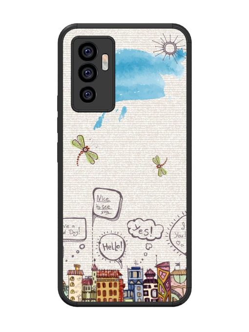 Doodle City Glossy Soft Edge Case for Vivo V23E (5G)