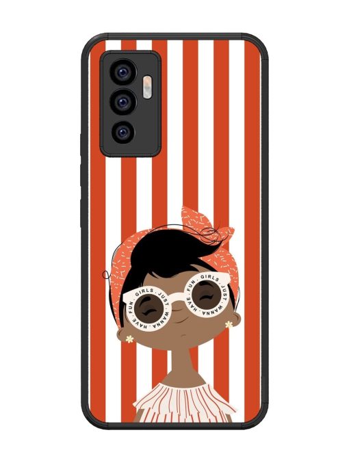 Girls Just Wanna Have Fun Glossy Soft Edge Case for Vivo V23E (5G)