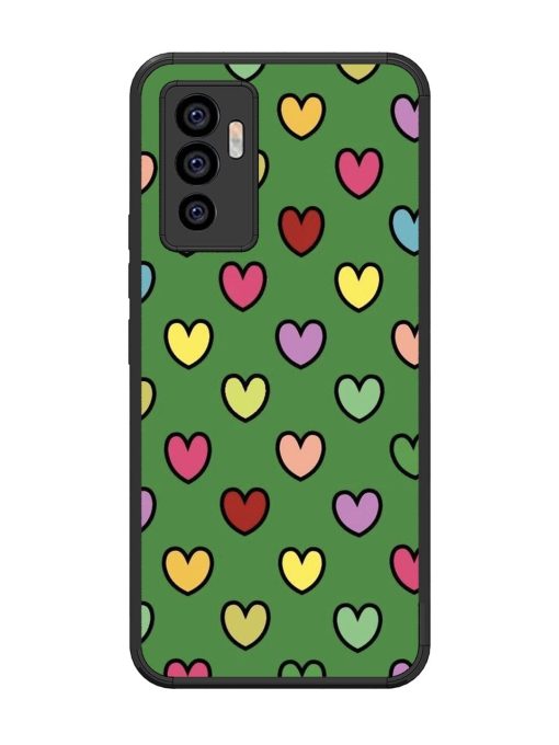 Rainbow Heart Parade Glossy Soft Edge Case for Vivo V23E (5G)