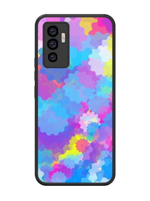 Psychedelic Cloud Burst Glossy Soft Edge Case for Vivo V23E (5G)