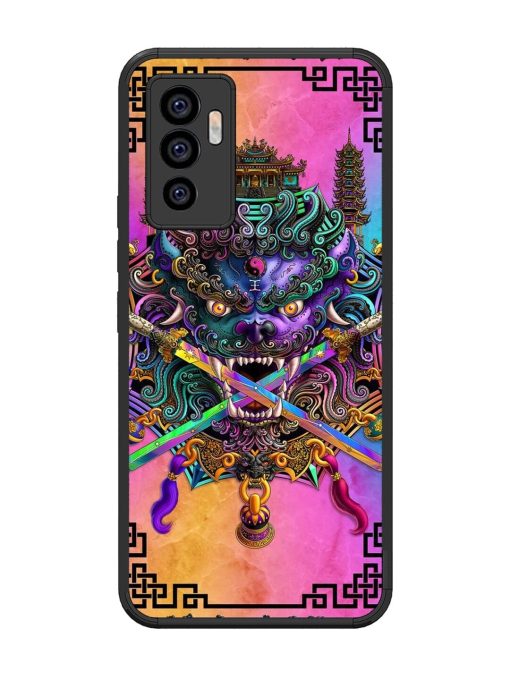 Psychedelic Fu Dog Tapestry Glossy Soft Edge Case for Vivo V23E (5G)