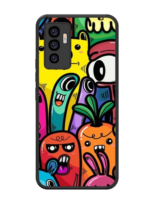 Whimsical Doodle Chaos Glossy Soft Edge Case for Vivo V23E (5G)