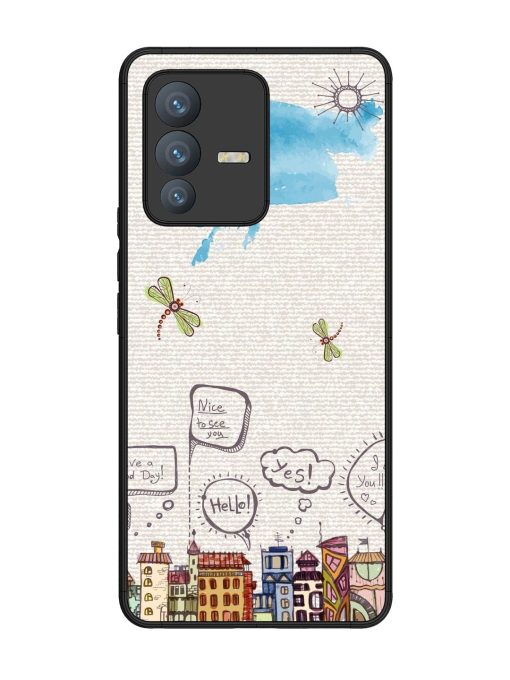 Doodle City Glossy Soft Edge Case for Vivo V23 Pro (5G) Chachhi