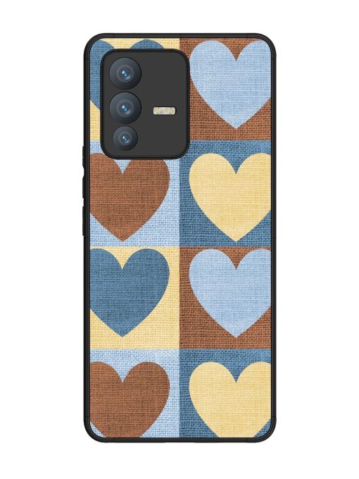 Hearts On Canvas Glossy Soft Edge Case for Vivo V23 Pro (5G) Chachhi