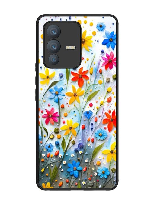 Vibrant Floral Glossy Soft Edge Case for Vivo V23 Pro (5G) Chachhi