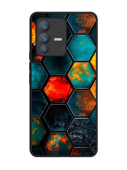 Hexagon Hive Glossy Soft Edge Case for Vivo V23 Pro (5G) Chachhi