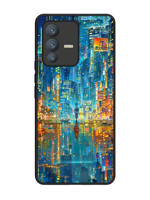 Neon Metropolis Glossy Soft Edge Case for Vivo V23 Pro (5G) Chachhi