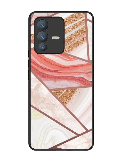 Rosy Mosaic Glossy Soft Edge Case for Vivo V23 Pro (5G) Chachhi