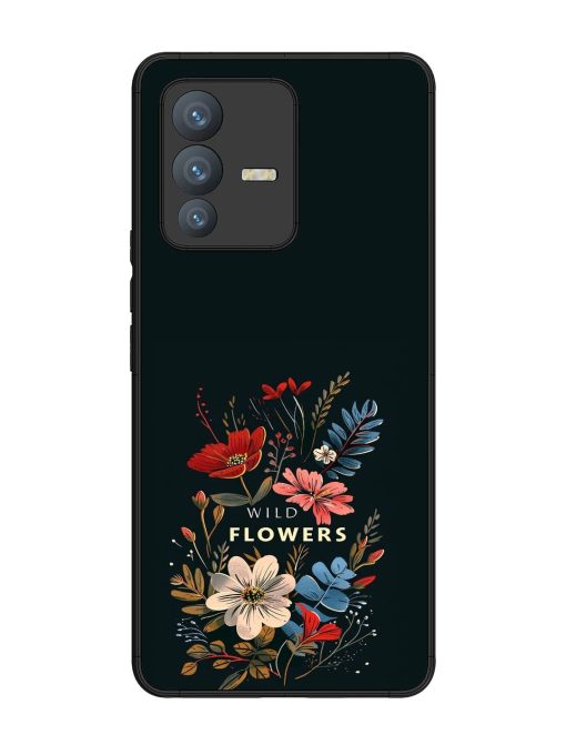 Dark Floral Glossy Soft Edge Case for Vivo V23 Pro (5G)