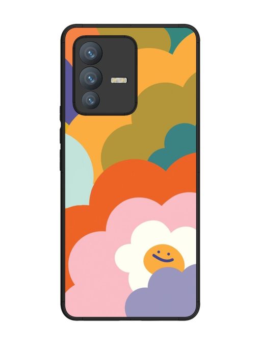 Happy Flower Power Glossy Soft Edge Case for Vivo V23 Pro (5G) Chachhi