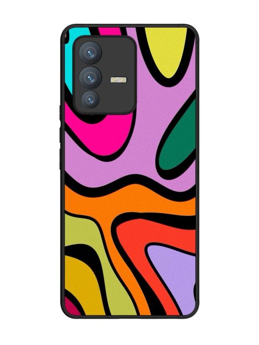 Groovy Swirls Glossy Soft Edge Case for Vivo V23 Pro (5G) Chachhi