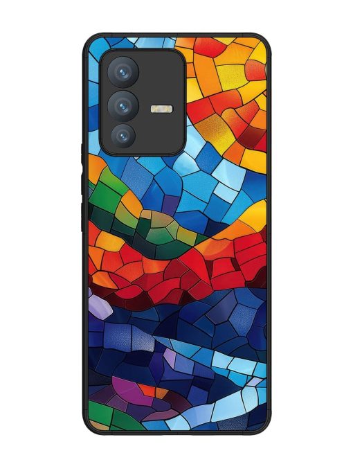 Mosaic Sunset Glossy Soft Edge Case for Vivo V23 Pro (5G) Chachhi