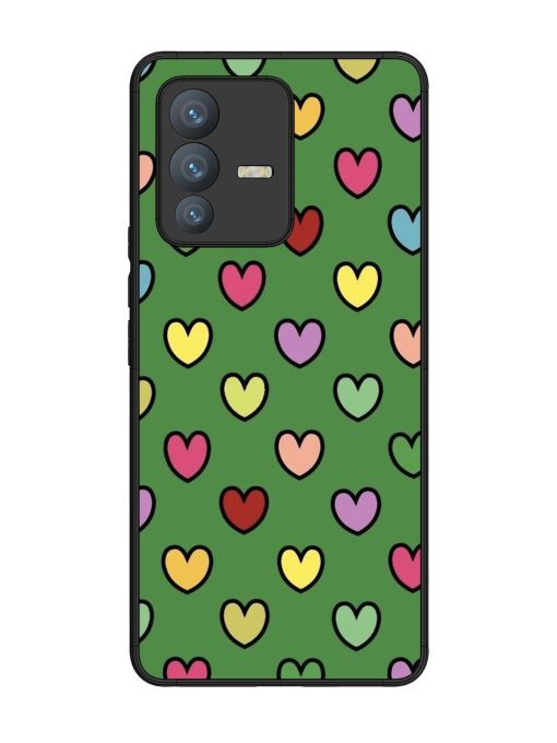 Rainbow Heart Parade Glossy Soft Edge Case for Vivo V23 Pro (5G) Chachhi