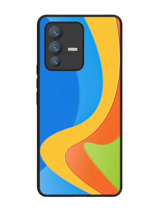 Curvy Color Cascade Glossy Soft Edge Case for Vivo V23 Pro (5G) Chachhi