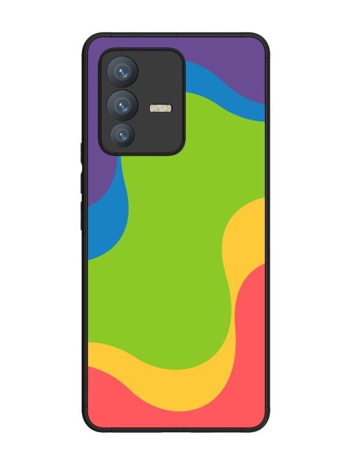 Wavy Rainbow Wonderland Glossy Soft Edge Case for Vivo V23 Pro (5G) Chachhi