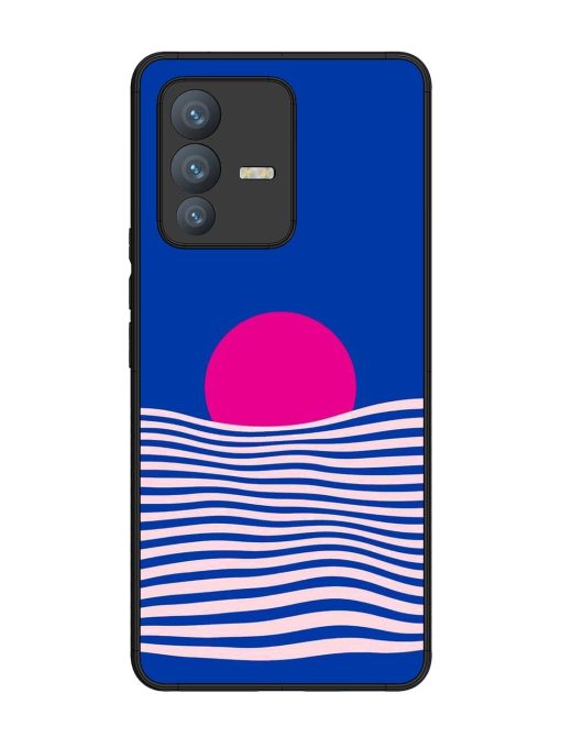 Pink Sunset Over Blue Waves Glossy Soft Edge Case for Vivo V23 Pro (5G) Chachhi