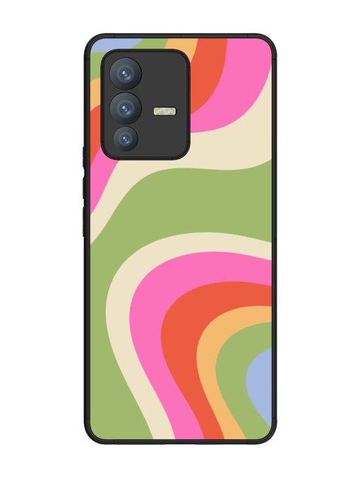 Wavy Rainbow Wonderland Glossy Soft Edge Case for Vivo V23 Pro (5G) Chachhi