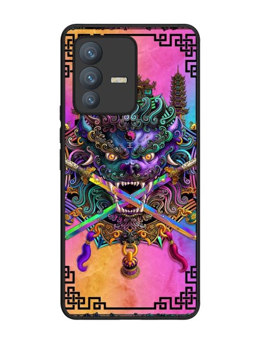 Psychedelic Fu Dog Tapestry Glossy Soft Edge Case for Vivo V23 Pro (5G) Chachhi