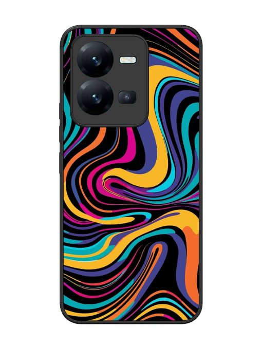 Psychedelic Swirl Glossy Soft Edge Case for Vivo V25 (5G) Chachhi