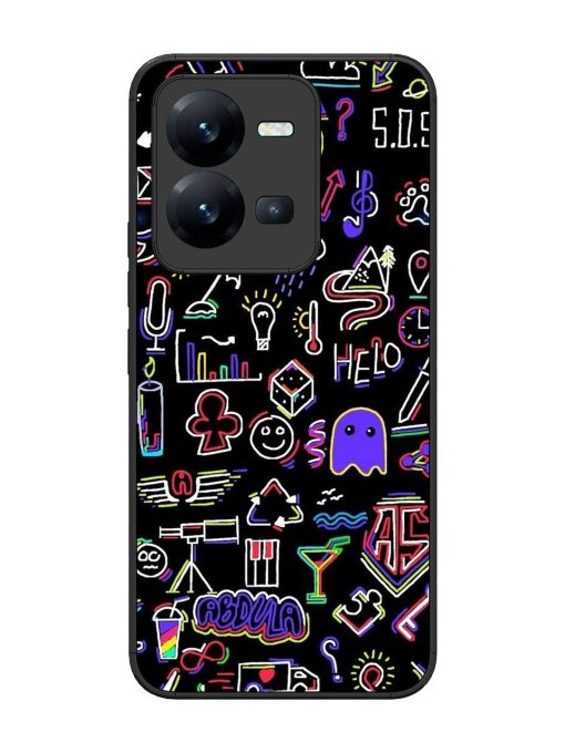 Neon Doodle Glossy Soft Edge Case for Vivo V25 (5G) Chachhi