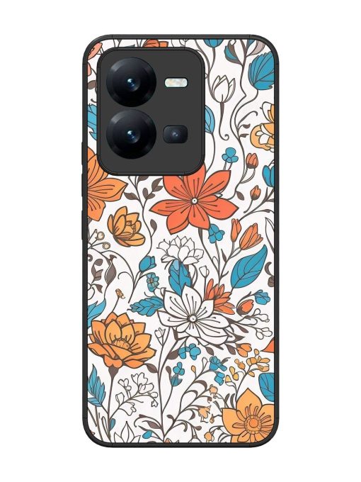 Floral Symphony Glossy Soft Edge Case for Vivo V25 (5G) Chachhi