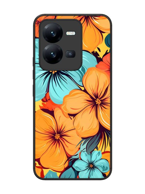 Tropical Bloom Glossy Soft Edge Case for Vivo V25 (5G)