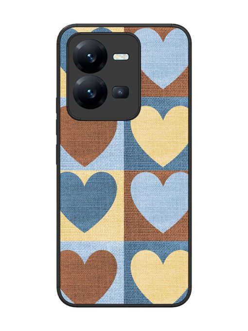 Hearts On Canvas Glossy Soft Edge Case for Vivo V25 (5G) Chachhi