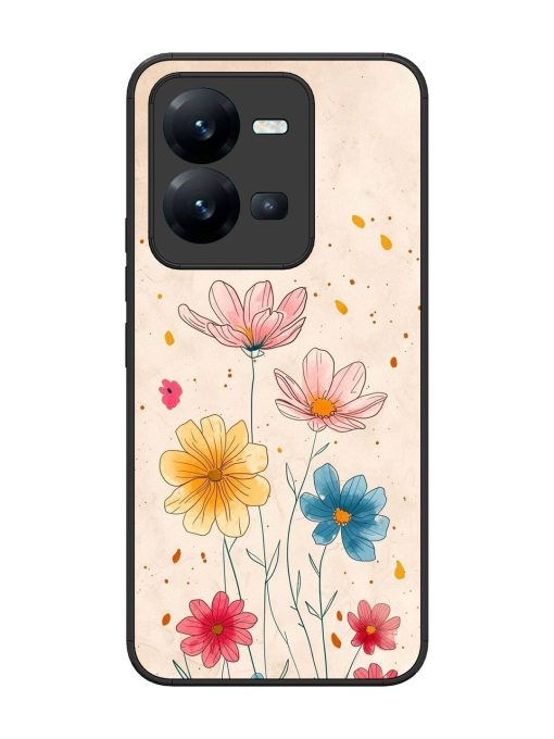 Delicate Bloom Glossy Soft Edge Case for Vivo V25 (5G) Chachhi