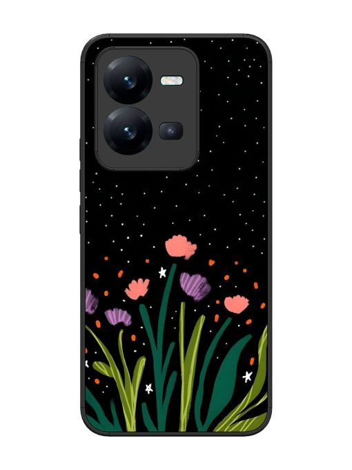 Midnight Bloom Glossy Soft Edge Case for Vivo V25 (5G) Chachhi