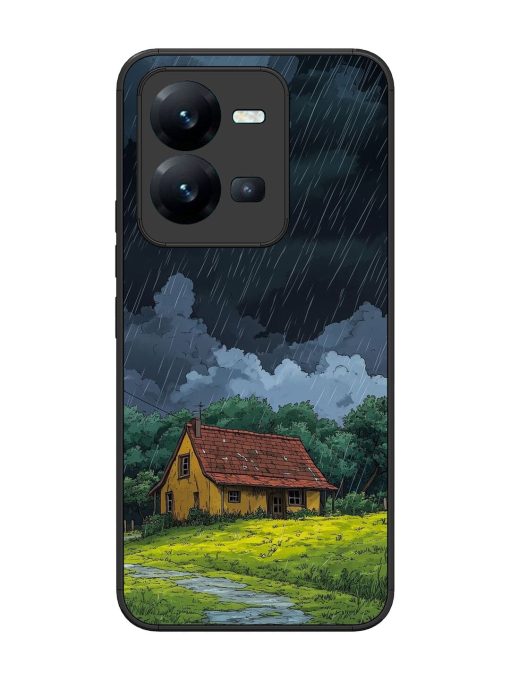 Rainy Day Retreat Glossy Soft Edge Case for Vivo V25 (5G) Chachhi