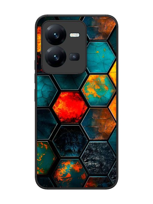 Hexagon Hive Glossy Soft Edge Case for Vivo V25 (5G) Chachhi