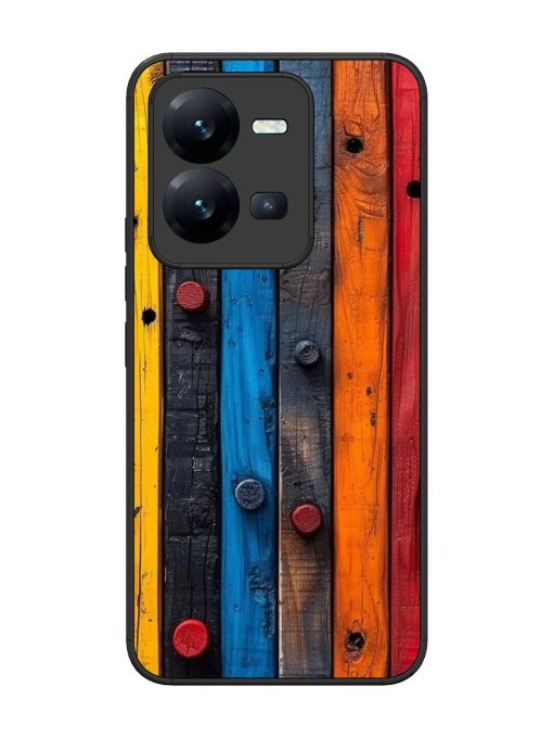 Rainbow Plank Glossy Soft Edge Case for Vivo V25 (5G)