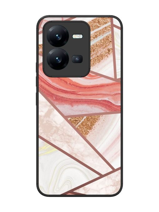 Rosy Mosaic Glossy Soft Edge Case for Vivo V25 (5G) Chachhi