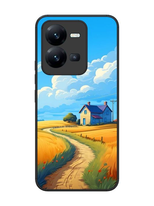 Countryside Cottage Glossy Soft Edge Case for Vivo V25 (5G) Chachhi