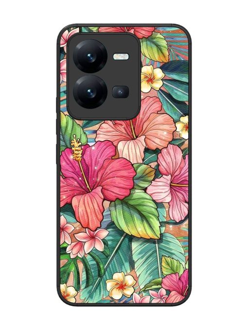 Tropical Tapestry Glossy Soft Edge Case for Vivo V25 (5G) Chachhi