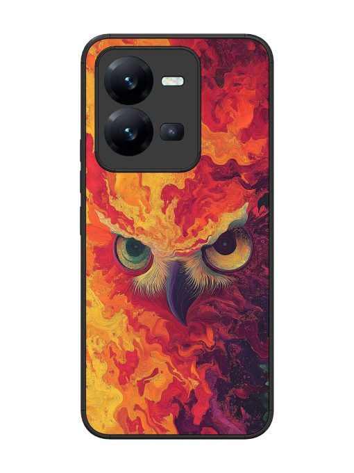 Fiery Owl Glossy Soft Edge Case for Vivo V25 (5G) Chachhi