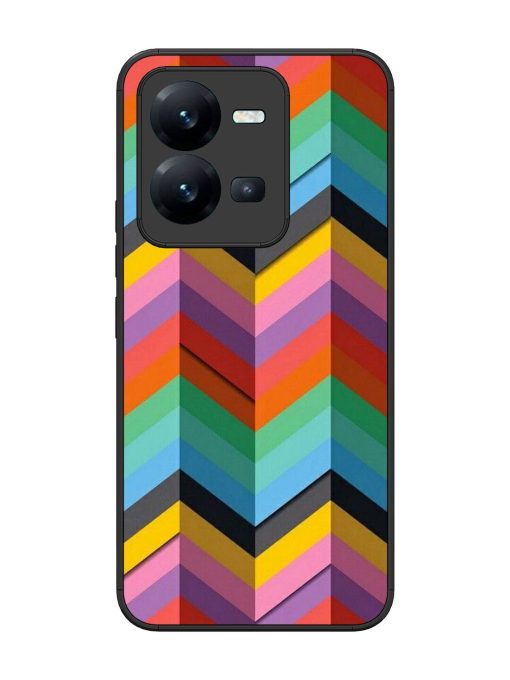 Colorful Zigzag Glossy Soft Edge Case for Vivo V25 (5G) Chachhi